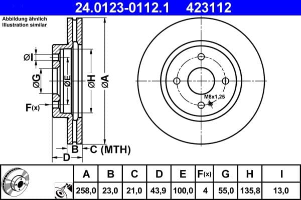 Disc frana ATE 24.0123-0112.1