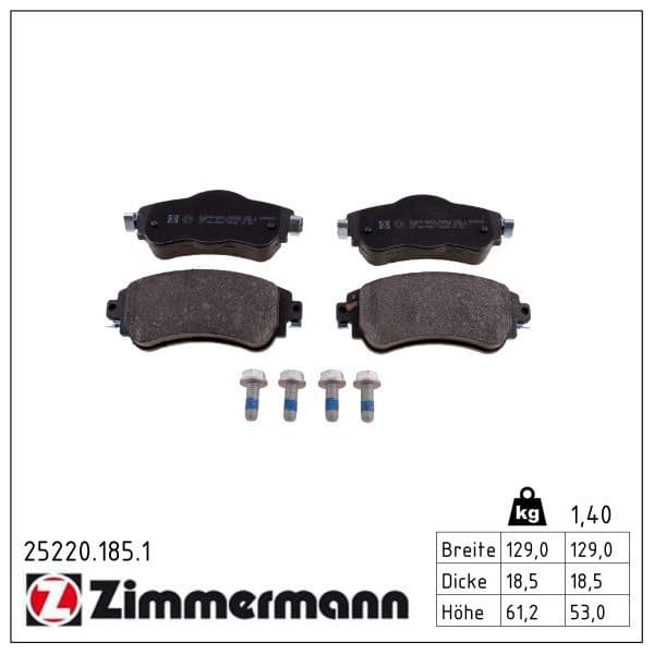 set placute frana,frana disc ZIMMERMANN 25220.185.1