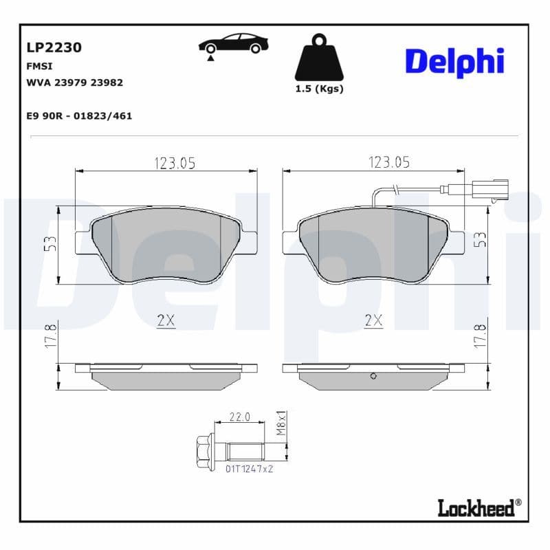 set placute frana,frana disc DELPHI LP2230