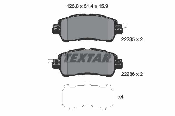 set placute frana,frana disc TEXTAR 2223501