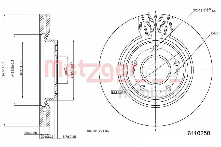 Disc frana METZGER 6110250