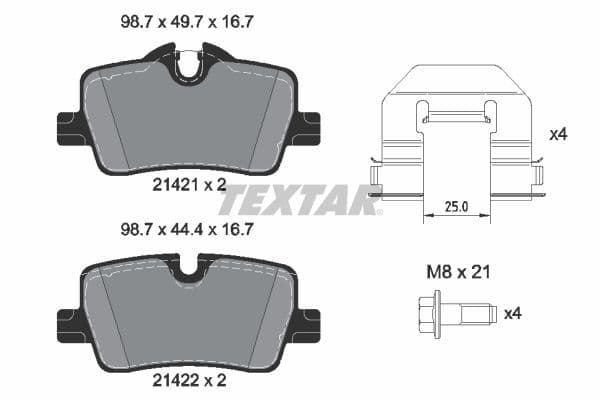 set placute frana,frana disc TEXTAR Q+ 2142101