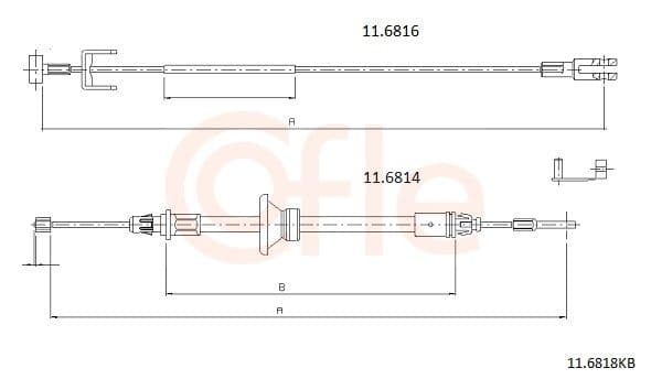Cablu, frana de parcare COFLE 11.6818KB