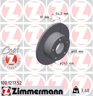 Disc frana ZIMMERMANN SPORT Z 100.1217.52
