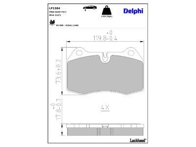 set placute frana,frana disc DELPHI LP1584