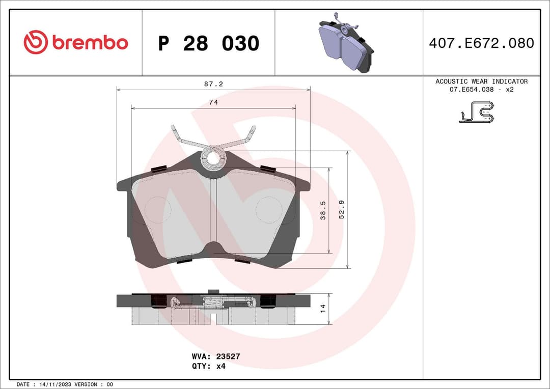 set placute frana,frana disc BREMBO PRIME LINE P 28 030