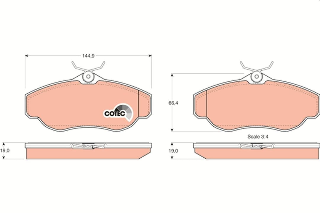 set placute frana,frana disc TRW COTEC GDB1156