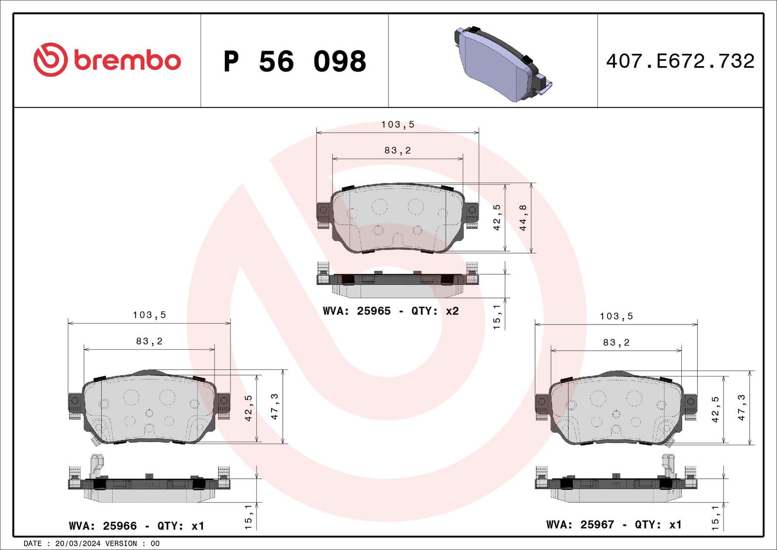 set placute frana,frana disc BREMBO PRIME LINE P 56 098