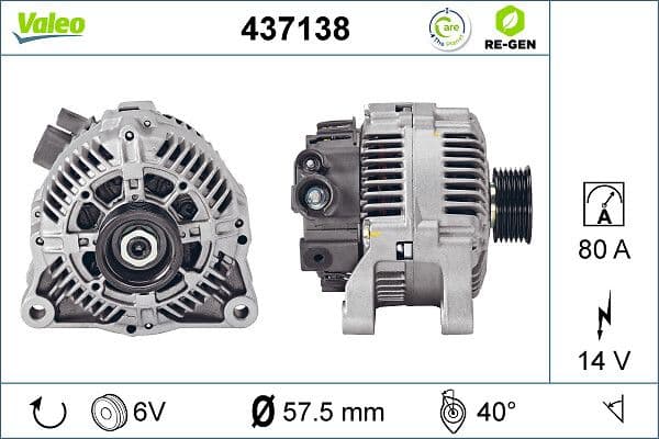 Generator / Alternator VALEO RE-GEN REMANUFACTURED 437138