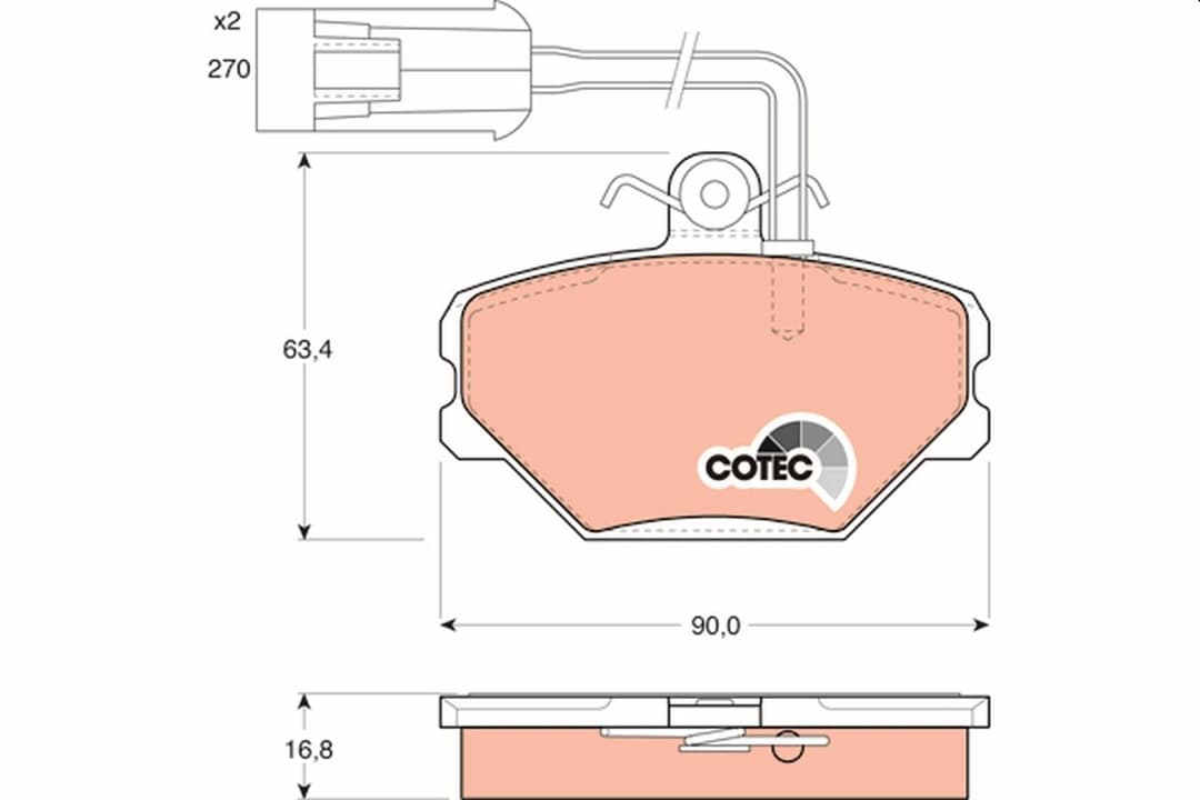 set placute frana,frana disc TRW COTEC GDB852