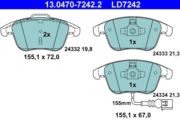 set placute frana,frana disc ATE Ceramic 13.0470-7242.2