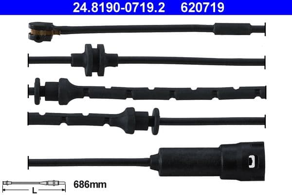 senzor de avertizare,uzura placute de frana ATE 24.8190-0719.2