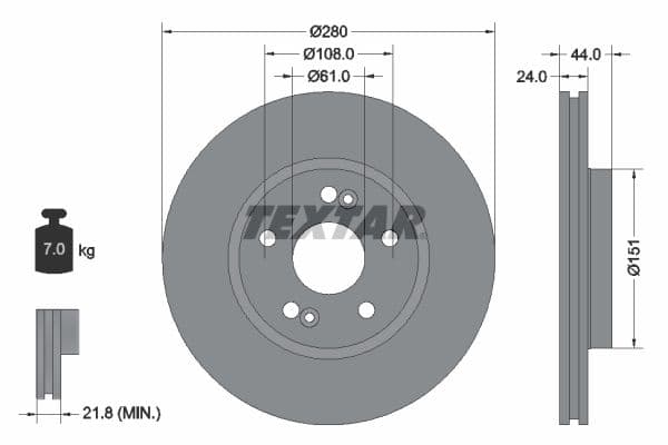 Disc frana TEXTAR PRO 92113803