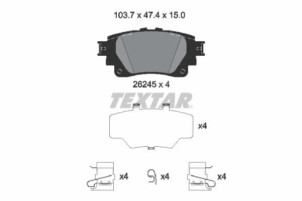 set placute frana,frana disc TEXTAR 2624501