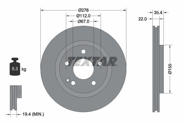 Disc frana TEXTAR PRO 92099603