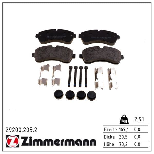 set placute frana,frana disc ZIMMERMANN 29200.205.2