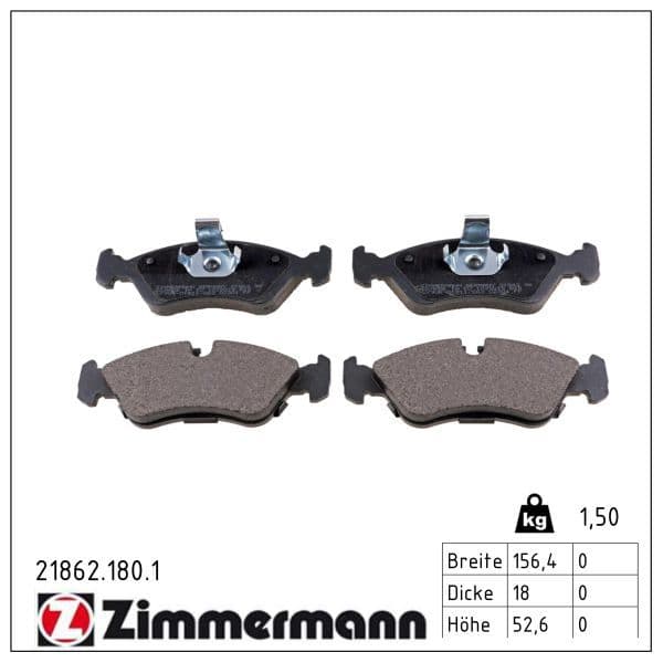 set placute frana,frana disc ZIMMERMANN 21862.180.1