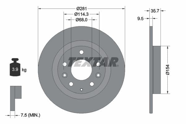 Disc frana TEXTAR PRO 92293703