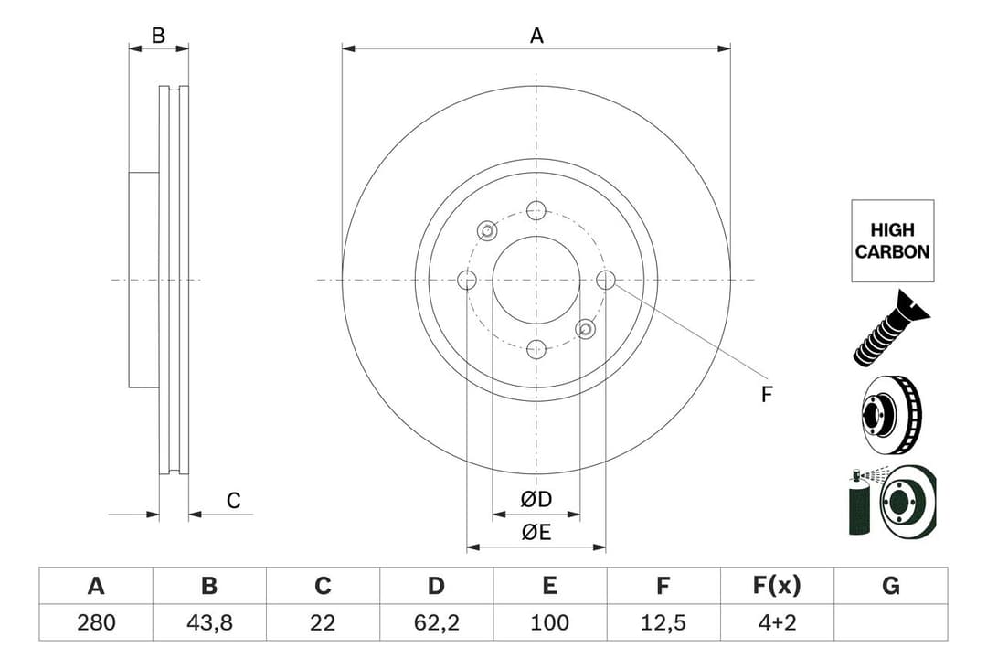 Disc frana BOSCH 0 986 479 E98