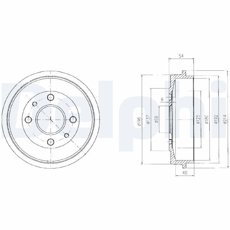 Tambur frana DELPHI BF200