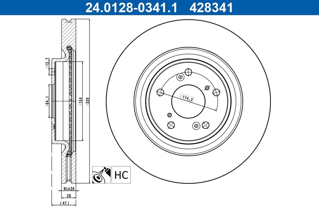Disc frana ATE 24.0128-0341.1