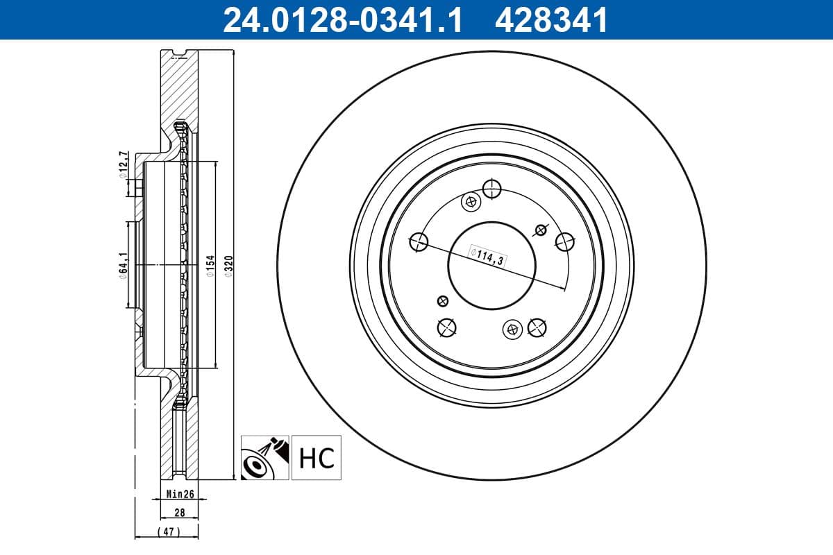 Disc frana ATE 24.0128-0341.1
