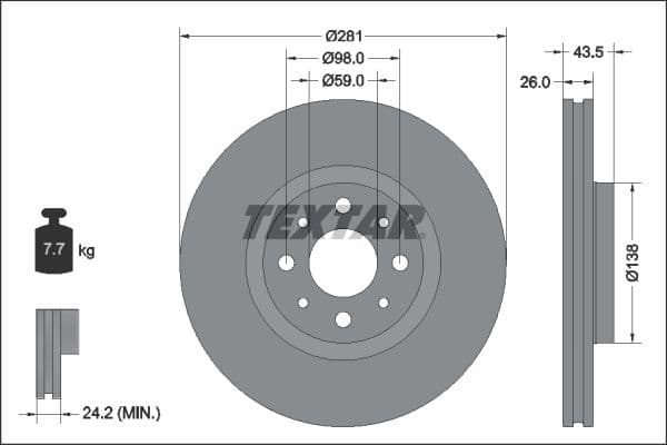 Disc frana TEXTAR PRO 92344703