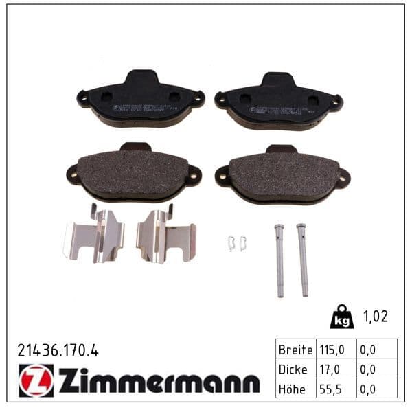 set placute frana,frana disc ZIMMERMANN 21436.170.4