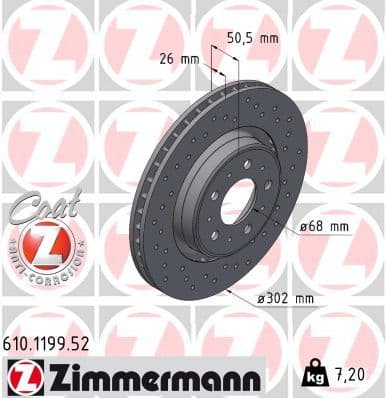 Disc frana ZIMMERMANN SPORT Z 610.1199.52