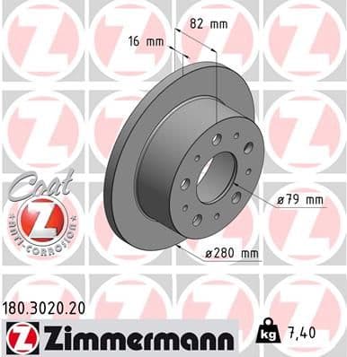 Disc frana ZIMMERMANN COAT Z 180.3020.20