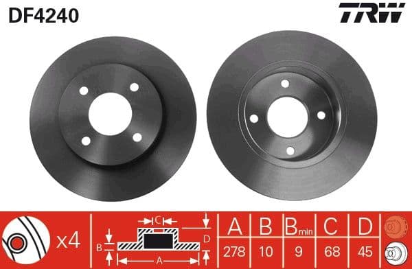 Disc frana TRW DF4240