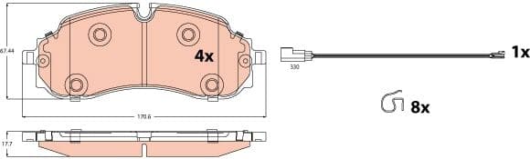 set placute frana,frana disc TRW GDB2609
