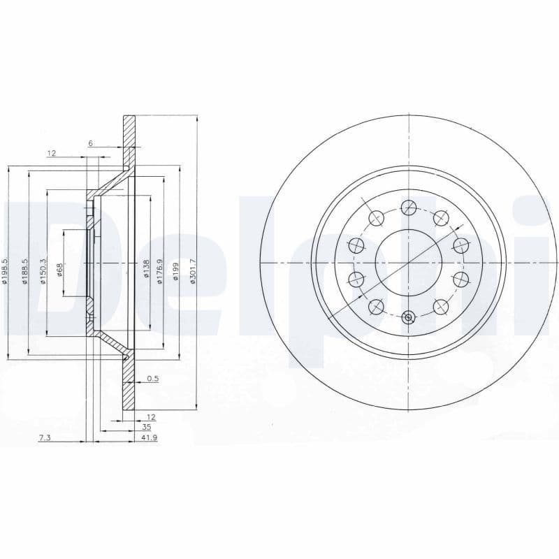 Disc frana DELPHI BG3956C