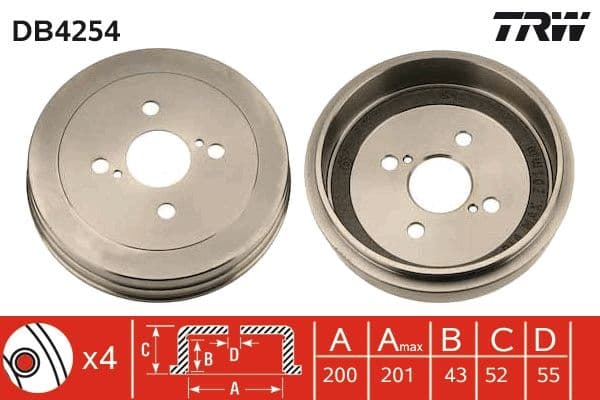 Tambur frana TRW DB4254