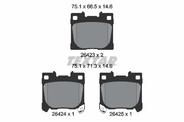 set placute frana,frana disc TEXTAR 2642301