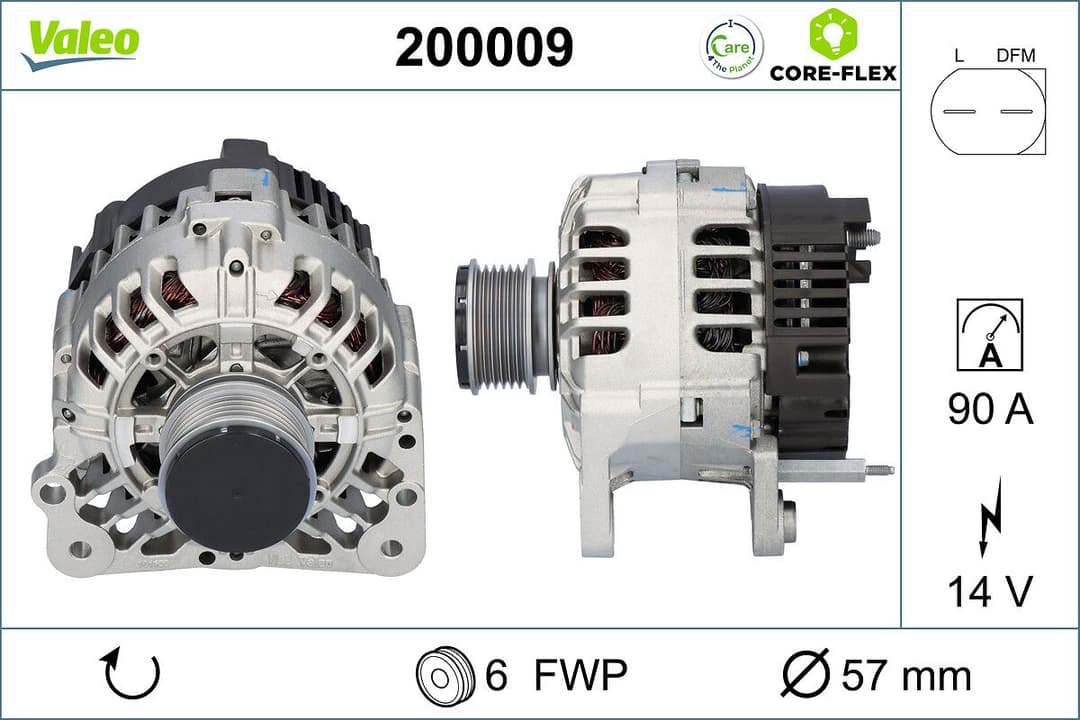 Generator / Alternator VALEO CORE-FLEX 200009