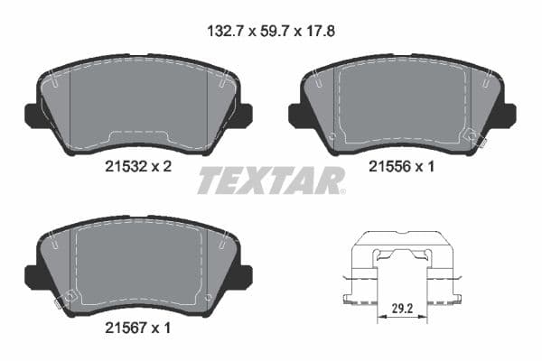 set placute frana,frana disc TEXTAR Q+ 2153201