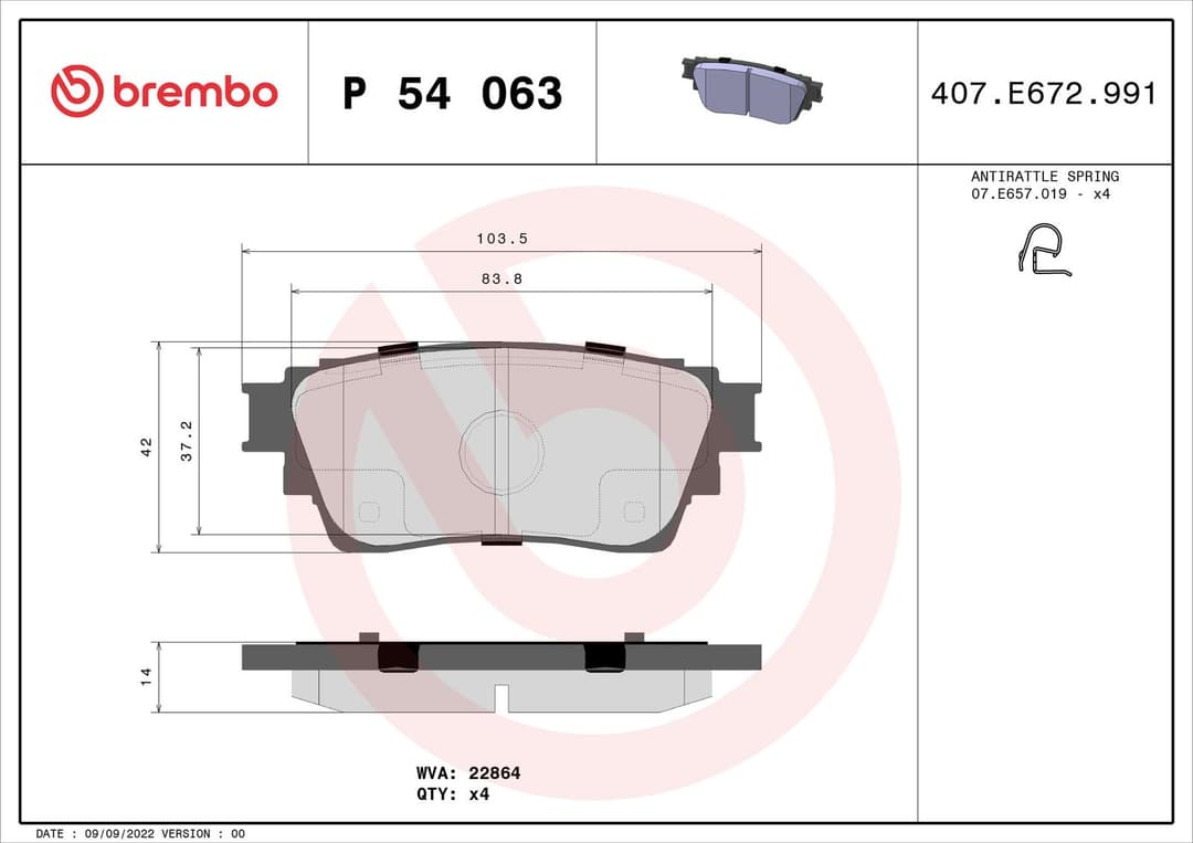 set placute frana,frana disc BREMBO PRIME LINE P 54 063