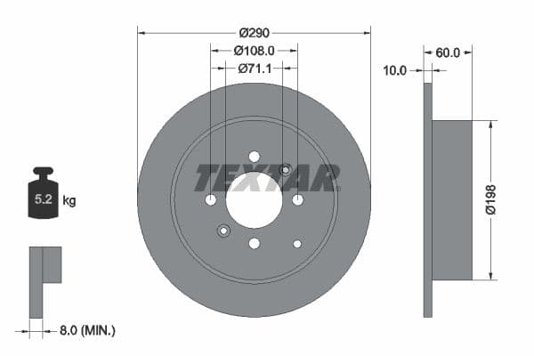 Disc frana TEXTAR PRO 92080703