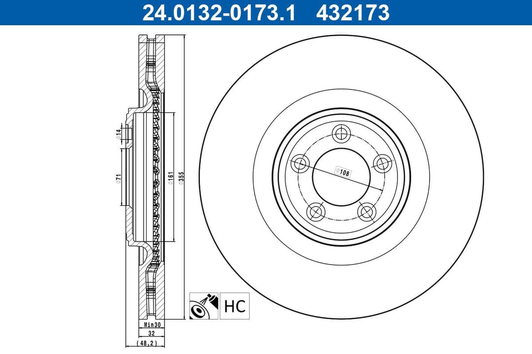 Disc frana ATE 24.0132-0173.1
