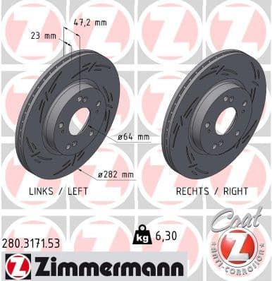 Disc frana ZIMMERMANN BLACK Z 280.3171.53