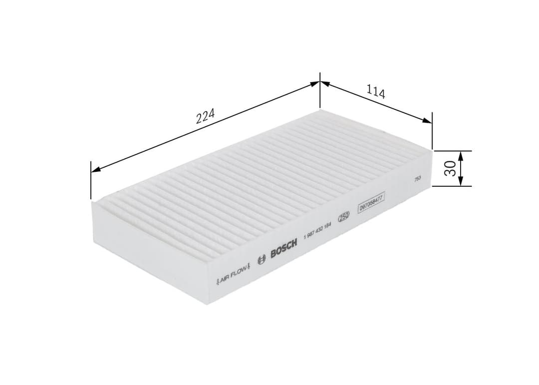 Filtru, aer habitaclu BOSCH 1 987 432 184