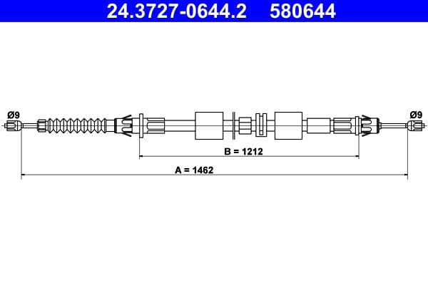 Cablu, frana de parcare ATE 24.3727-0644.2