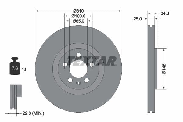 Disc frana TEXTAR PRO+ 92275905