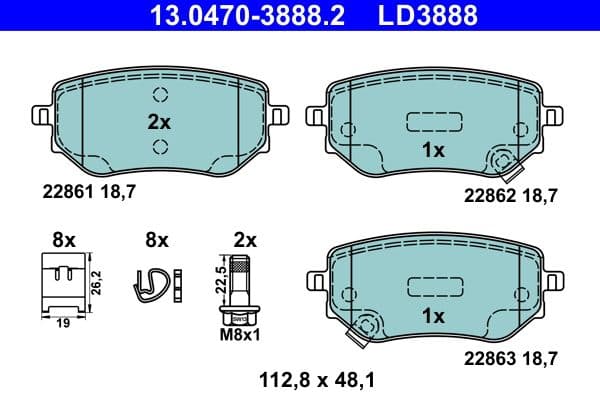 set placute frana,frana disc ATE Ceramic 13.0470-3888.2