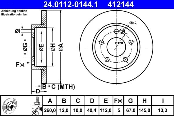 Disc frana ATE 24.0112-0144.1