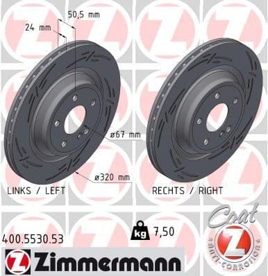 Disc frana ZIMMERMANN BLACK Z 400.5530.53