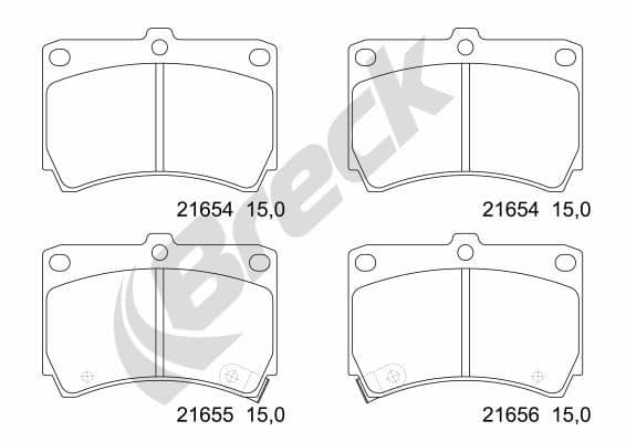 set placute frana,frana disc BRECK 21654 00 702 10