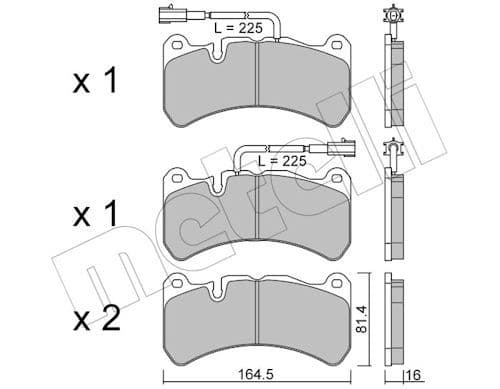 set placute frana,frana disc METELLI 22-1201-2