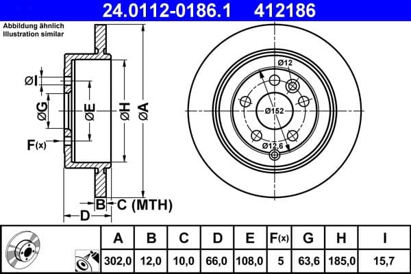 Disc frana ATE 24.0112-0186.1